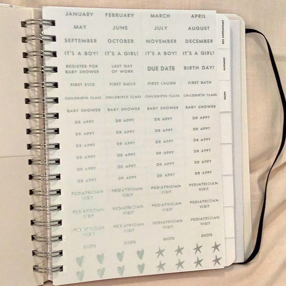 Kate Spade Baby Planner Customizable Expecting You Dots Notebook Maternity NWT - Picture 10 of 11